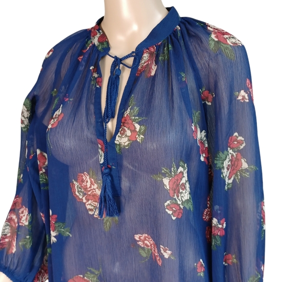 Lucky Brand Bohemian Tunic Top V Neck Size Small - Picture 2 of 12